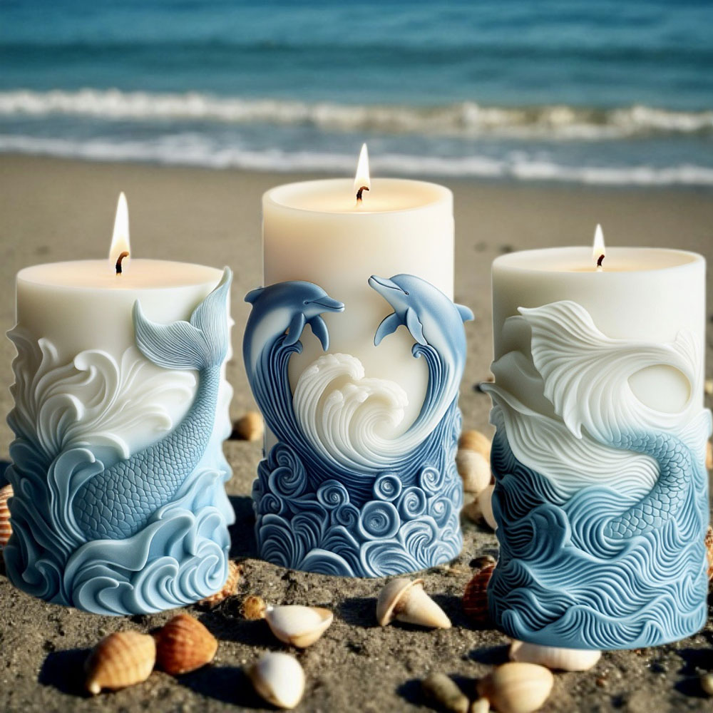 Resin Ocean Wave Mold - Силиконовая форма для свечей на тему