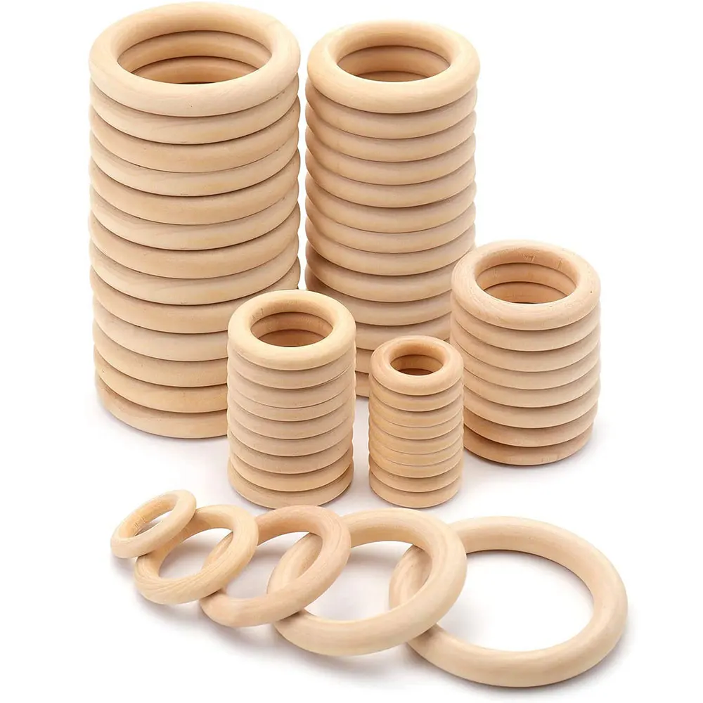 Wood Ring Blank - Необработанные деревянные кольца 15-100 мм, натуральные