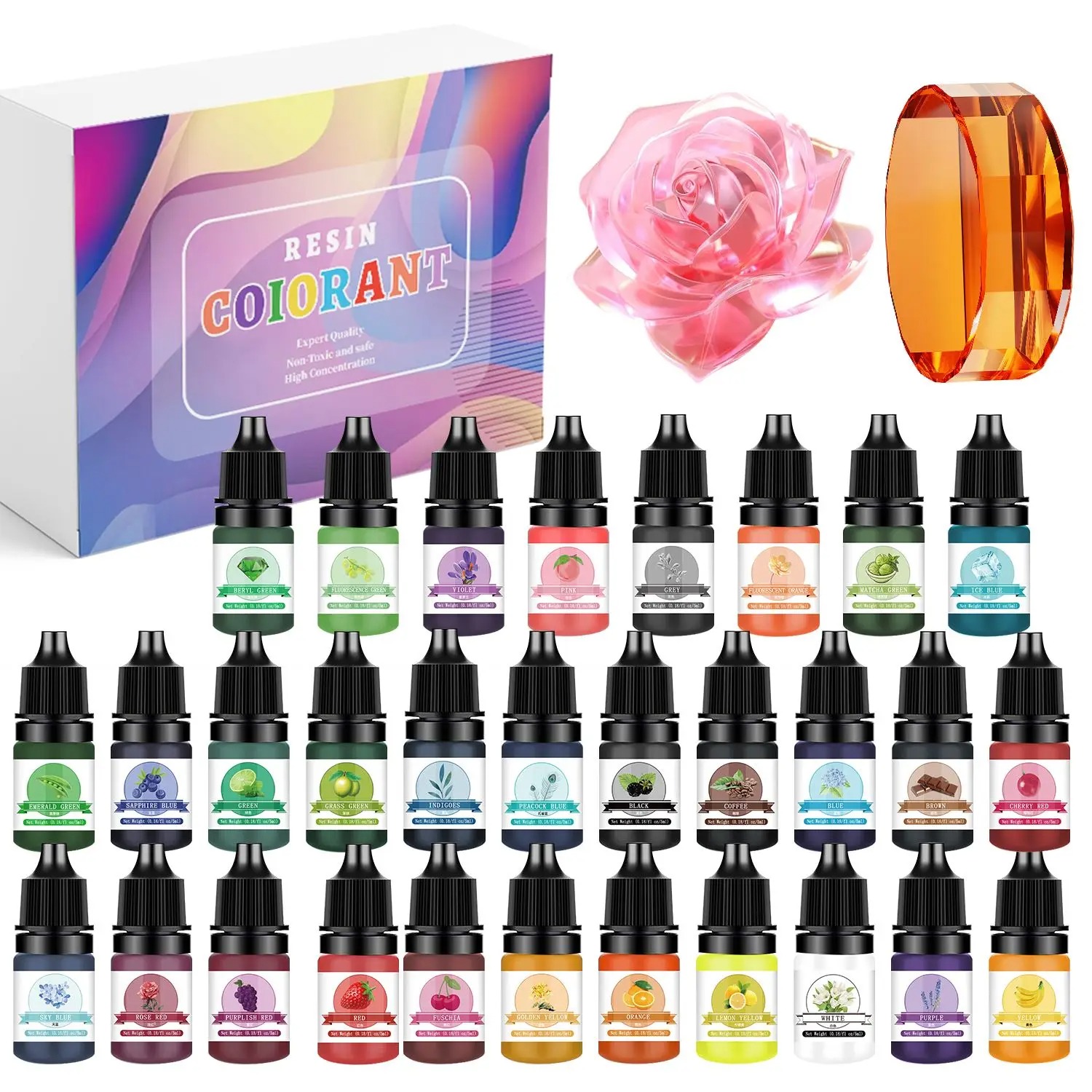 Resin Pigment Set - 30 цветов, 5 мл, наборы пигментов