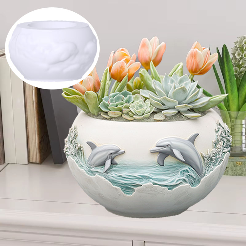 Пара рельефных дельфинов, сочн – обзор и цена Resin Ocean Wave Mold